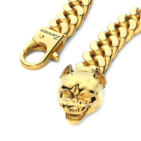 ZANCAN Bracciale Groumette Argento Dorato Chiusura Pitbull dettaglio chiusura