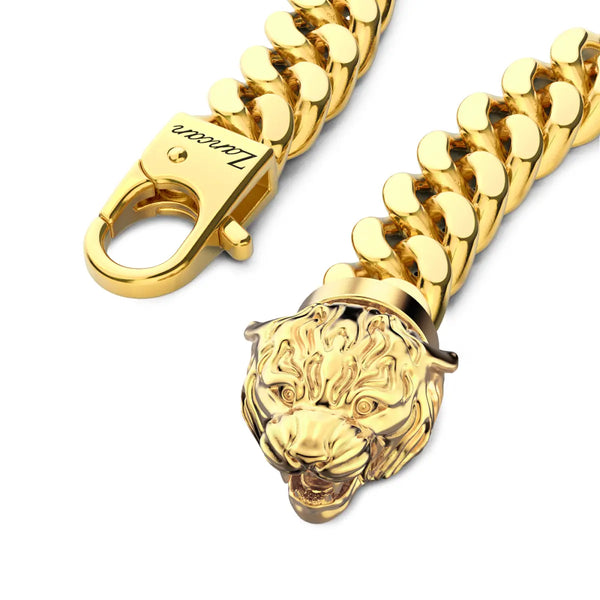 ZANCAN Bracciale Groumette Argento Dorato Chiusura Tigre dettaglio chiusura