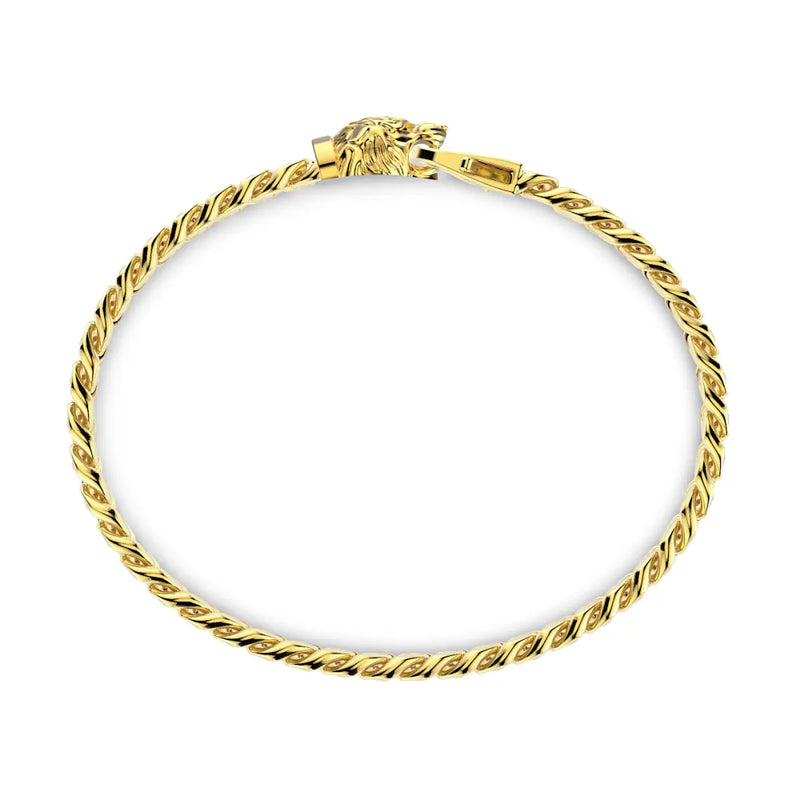 ZANCAN Bracciale Groumette Argento Dorato Chiusura Tigre lato