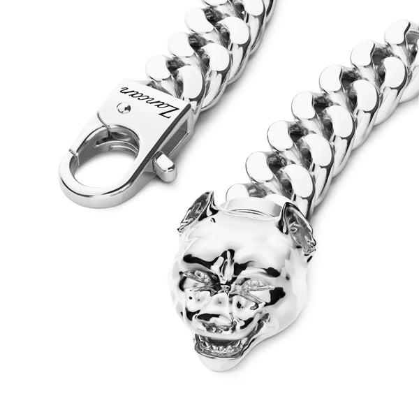 ZANCAN Bracciale Groumette Argento Chiusura Pitbull dettaglio chiusura