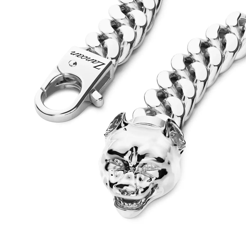 ZANCAN Bracciale Groumette Argento Chiusura Pitbull dettaglio chiusura