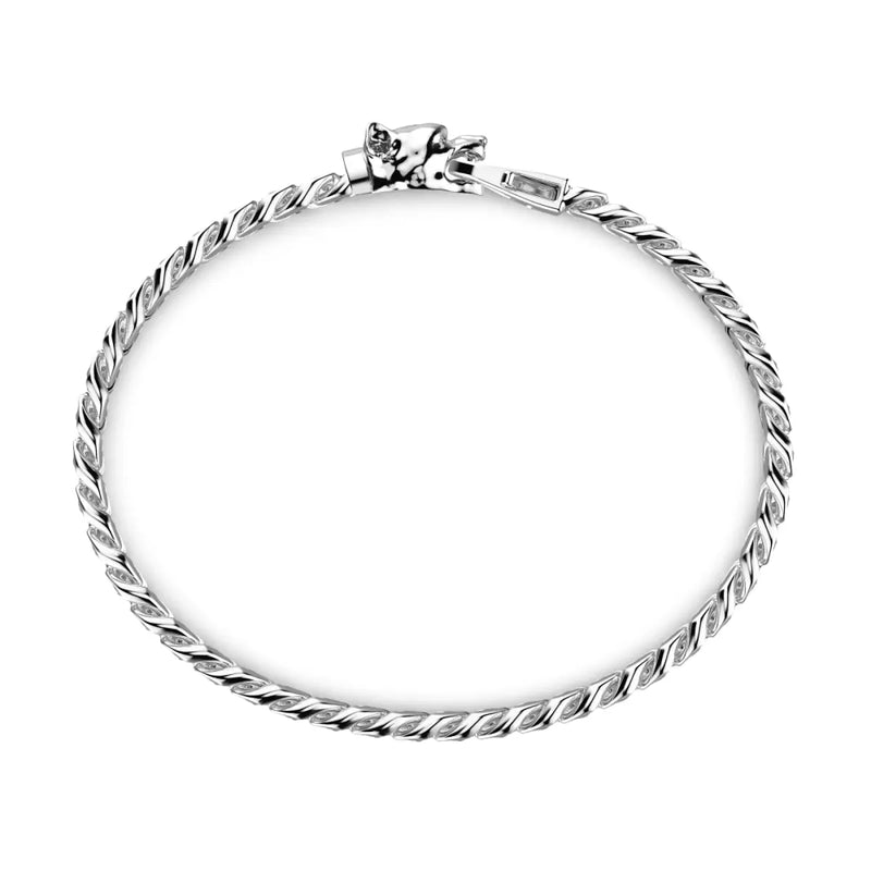 ZANCAN Bracciale Groumette Argento Chiusura Pitbull lato