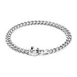 ZANCAN Bracciale Groumette Argento Chiusura Pitbull
