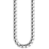 Zancan Collana Cosmopolitan dettaglio maglia veneziana squadrata in argento lucido, vista ravvicinata EXC482