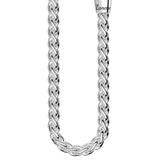 Zancan Collana Cosmopolitan dettaglio maglia intrecciata in argento lucido con chiusura tubolare brandizzata EXC486