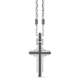 Zancan Collana Cosmopolitan Luxury Croce in argento 925 con pendente croce e spinelli neri naturali ESC063