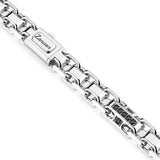 Zancan Collana Cosmopolitan Luxury dettaglio chiusura con logo inciso e pietre nere su maglia argento 925 ESC082-55