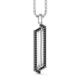 Zancan Collana Cosmopolitan Luxury Targa uomo in argento 925 con pendente geometrico e pietre nere ESC101