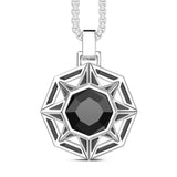 Zancan Collana Cosmopolitan Rosa dei venti pendente argento con onice nera centrale e motivo geometrico a stella ESC036