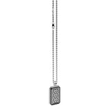 Zancan Collana Cosmopolitan Targa vista completa catena argento con pendente geometrico e logo Zancan sulla catena EXC459
