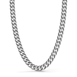Zancan Collana Cubane Grumetta uomo in argento con finiture striate in rutenio nero, maglia grumetta ESC002-N
