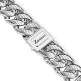Zancan Collana Cubane Grumetta dettaglio chiusura con logo inciso e maglie striate in argento ESC003-B