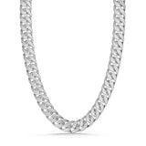 Zancan Collana uomo Cubane Grumetta in argento, maglia groumette larga con finiture striate ESC003-B