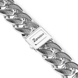 Zancan Collana Cubane Grumetta uomo in argento con maglie groumette striate e chiusura con logo inciso ESC003-N