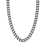 Zancan Collana uomo Cubane Grumetta in argento lucido con smalto nero, maglia a grumetta robusta ESC031L