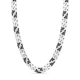 Zancan Collana uomo Cubane Grumetta in argento lucido con maglie a grumetta e ceramica nera ESC032-NE