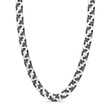 Zancan Collana uomo Cubane Grumetta in argento e ceramica nera, maglia grumetta bicolore ESC034-NE