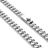 Zancan Collana Cubane Grumetta dettaglio chiusura con logo e stella a sei punte in argento rodiato EXC470-B