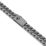 Zancan Collana Cubane Grumetta dettaglio chiusura con stella incisa e maglia grumetta argento rutenio EXC471-NR