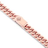 Zancan Collana Cubane Grumetta dettaglio chiusura con stella incisa e logo, argento rodiato oro rosa EXC471-OR