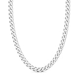 Zancan Collana Cubane Grumetta uomo in argento rodiato vista completa maglia a grumetta lucida EXC472-B