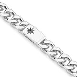 Zancan Collana Cubane Grumetta uomo in argento rodiato dettaglio placca con stella incisa e logo EXC472-B