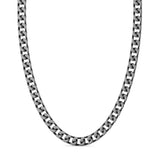 Zancan Collana Cubane Grumetta uomo in argento rutenio nero maglia grumetta vista completa EXC472-NR