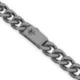 Zancan Collana Cubane Grumetta uomo in argento rutenio nero dettaglio chiusura con rosa dei venti incisa EXC472-NR