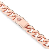 Zancan Collana Cubane Grumetta dettaglio chiusura con logo e stella incisa, argento rodiato oro rosa 18kt EXC472-OR