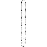 Zancan Collana uomo Insignia 925 in argento con ceramica nera, vista completa della catena e chiusura ESC054-55