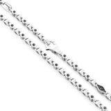 Zancan Collana uomo Insignia 925 in argento con maglie geometriche e dettaglio in pietre nere, chiusura a moschettone EXC420
