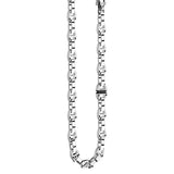 Zancan Collana Insignia 925 argento vista ravvicinata maglia marina lucida con elemento decorativo nero centrale EXC421