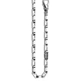 Zancan Collana Insignia 925 dettaglio chiusura moschettone e catena a maglie squadrate in argento EXC422