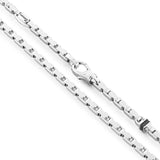 Zancan Collana Insignia 925 argento dettaglio chiusura moschettone e maglia chain link con pietre nere EXC424