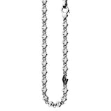 Zancan Collana Insignia 925 argento vista ravvicinata maglie geometriche artigianali e elemento con pietre nere EXC427