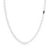 Zancan Collana uomo Insignia 925 in argento con maglie geometriche e dettaglio in pietre nere EXC427