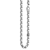 Zancan Collana Insignia 925 vista laterale catena argento con inserto decorativo in pietra nera EXC428