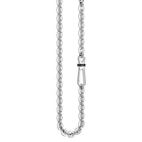 Zancan Collana Insignia 925 in argento vista completa catena con chiusura decorata pietre nere, design minimale EXC431