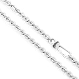 Zancan Collana Insignia 925 uomo in argento con maglia a catena e chiusura con pietre nere, dettaglio ravvicinato EXC431