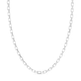 Zancan Collana Insignia 925 Catena uomo in argento con maglie rettangolari lucide, vista completa ESC090-60