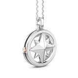 Zancan Collana Insignia 925 Rosa dei venti dettaglio laterale pendente argento con vite in oro rosa ESC120
