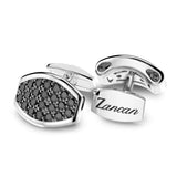 Zancan Gemelli Cosmopolitan Luxury in argento 925 con pavé di spinelli neri, logo inciso sul retro ESG014