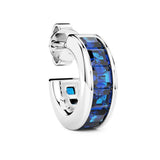 Zancan Orecchini Insignia 925 in argento con spinelli blu naturali taglio quadrato incastonati, finitura lucida ESO001