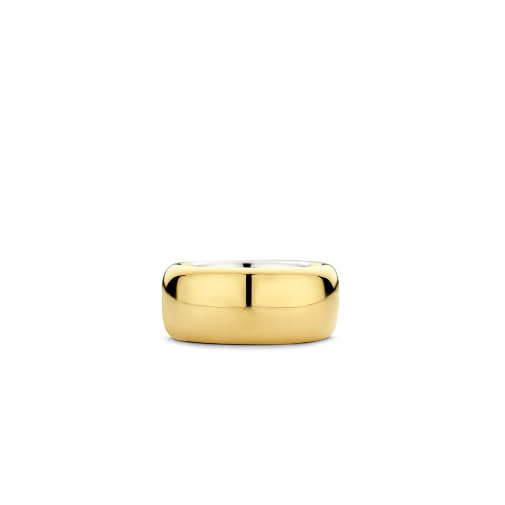 Anello Fascia Unisex In Acciaio Inox Con Zirconi &ndash; Larghezza 6mm, Colore Oro/Nero, Taglie Dalla 6 Alla 13