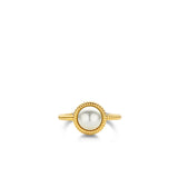Anello donna Ti Sento fedina rigata con perla bianca in argento bicolore 12295YP Variante2