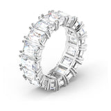 Swarovski anello eternity in metallo rodiato con cristalli rettangolari sfaccettati 5572689 Variante1