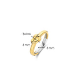 Anello TI SENTO con nodo centrale placcato in oro giallo e gambo in argento rodiato 12278SY Dimensioni