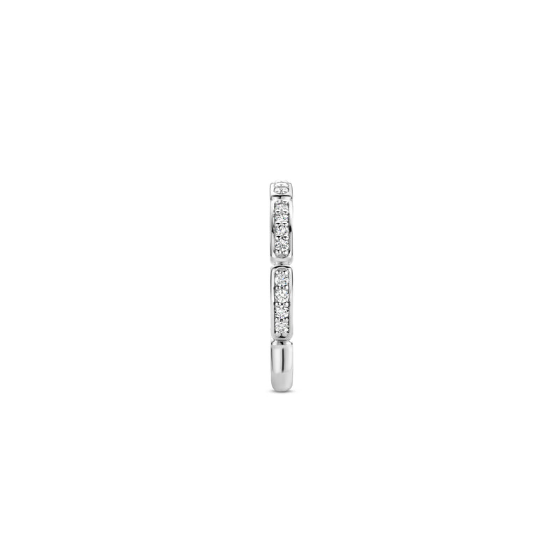 Anello TI SENTO fascia con dettagli rettangolari in argento rodiato con zirconi 12269ZI Variante2