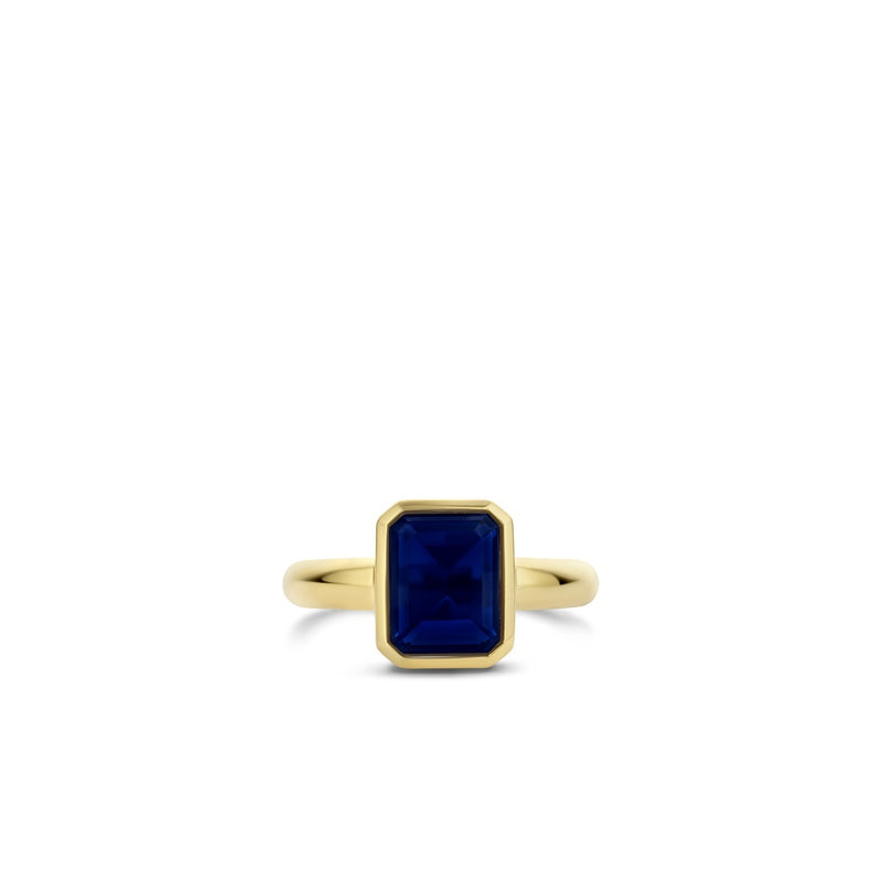 Anello TI SENTO con pietra blu taglio smeraldo in argento bicolore 12272BY Variante2