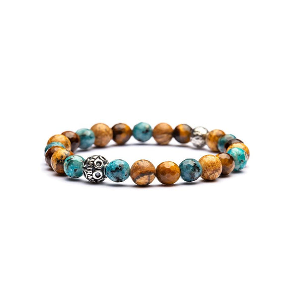 Bracciale Uomo Pietre Dure in Argento ANTRACITE Colore Marrone PERSEO